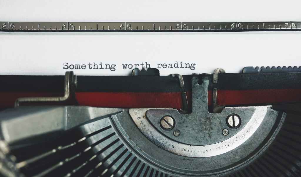 typewriter: something worth reading. Image used for six-word stories